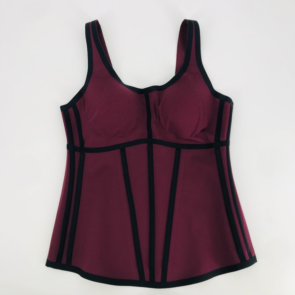 Honeylove Boldness Tank Sculpting Shapewear Burgundy Black Size Medium
